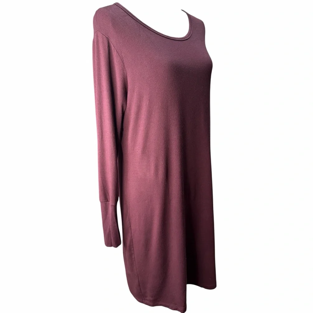 Athleta Long Sleeve Dress with cutout in Dark Plum. EC. Size Small - Picture 3 of 6